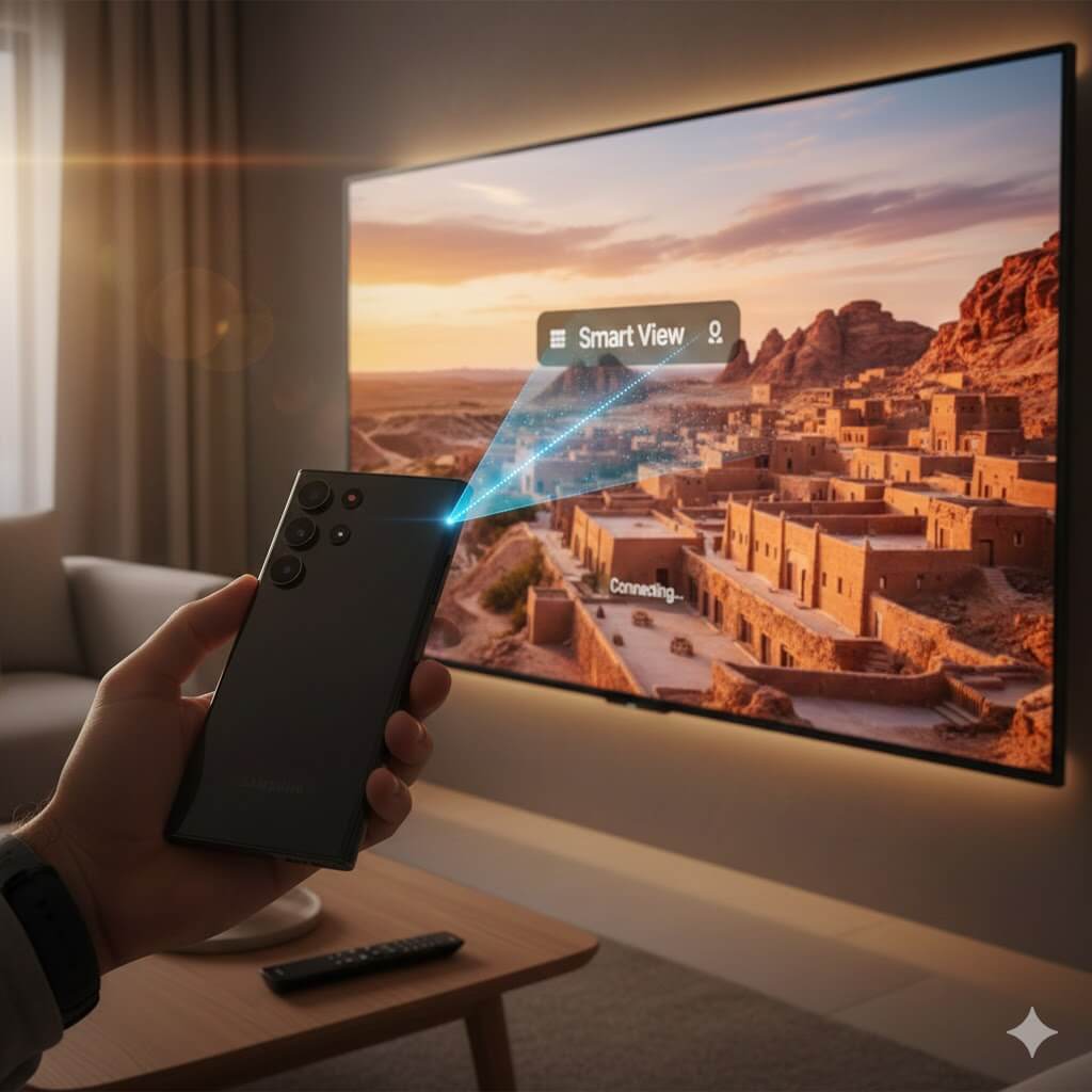 شرح طريقة ربط هاتف سامسونج بشاشة التلفاز عبر Smart View
