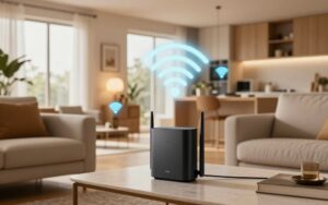توزيع شبكة Mesh WiFi في منزل ذكي للقضاء على المناطق الميتة وضعف الإشارة.